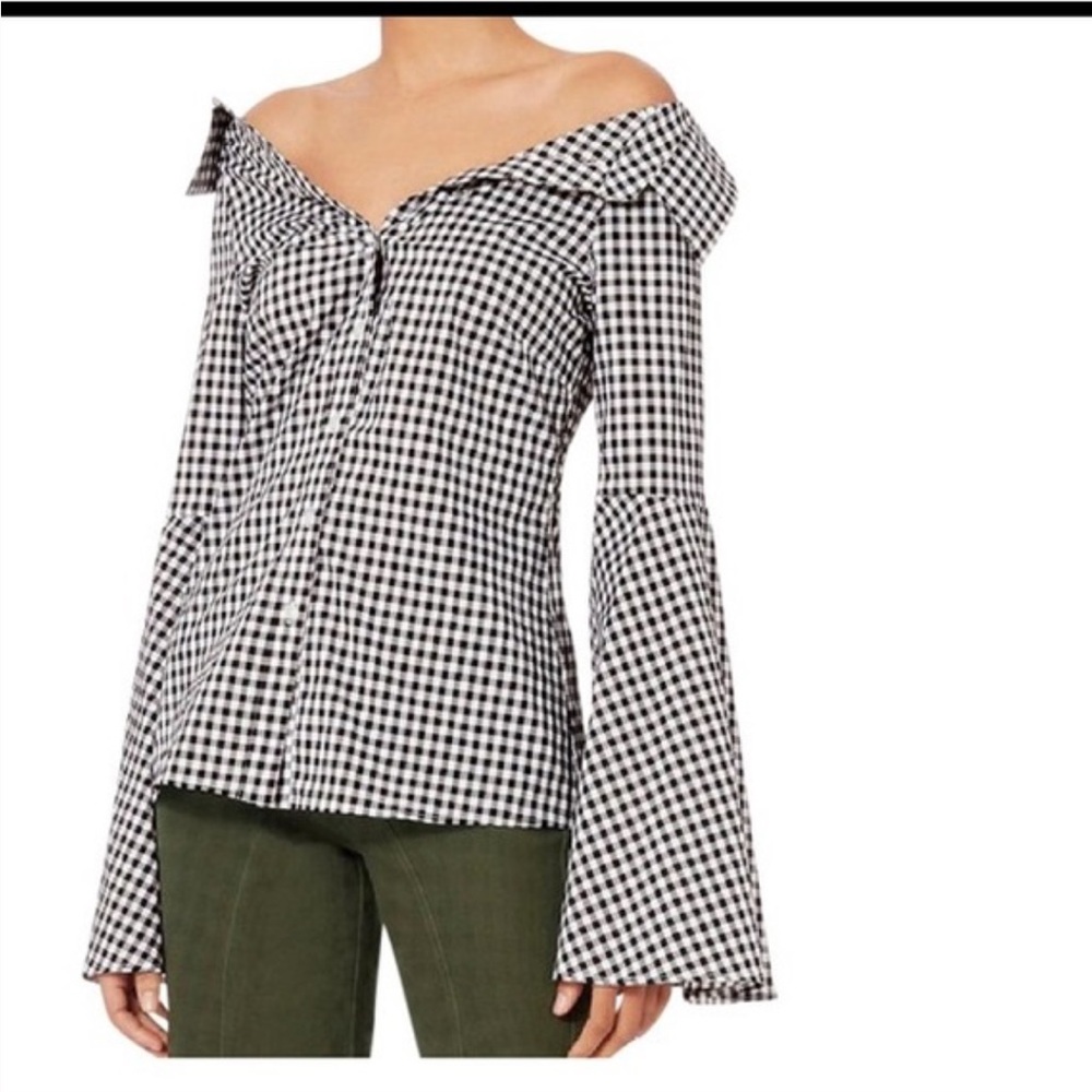Caroline Constas Persephone off theshoulder top sz M #R1 - Picture 1 of 4